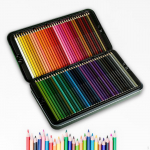 72 v&auml;rvilise pliiatsi komplekti v&auml;rvimine joonistus&otilde;li, mis p&otilde;hineb kunstik&auml;sit&ouml;&ouml;tarvete varjutamiseks