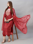 Naiste Disainer &Uuml;laosa Tuunika Kurta P&uuml;ksid Dupatta Komplekt India Bollywood Salwar Suit Kurti Kleit S punane