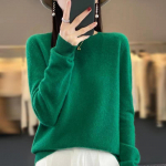 INDFS Naiste moe vabaaja s&uuml;gistalvised &uuml;hev&auml;rvilised pikkade varrukatega kampsunid O-kaelusega S valge