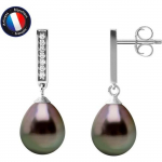 K&otilde;rvar&otilde;ngad - PERLINEA - ehtsad Tahiti p&auml;rlid - 925 h&otilde;be - 8-9 mm - AAA+