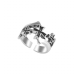 Retro punk raske lai abstraktne kunst Cross Ring t&auml;nava moes&otilde;rmus meestele ja naistele Opening Adjustable
