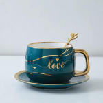 Gold Tracing P&otilde;hjamaade stiilis kohvitassin&otilde;ude kaheosaline komplekt Lihtne kruus Veetass Kohvitass Piimatass Hommikus&ouml;&ouml;gitass P&auml;rastl&otilde;unatee Lilletee punane