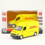 1/36 Benz DHL Expressi kaubiku mudelm&auml;nguasi Sprinter MPV &auml;ris&otilde;iduk sulamist valatud staatiline simulatsioonimudel poistele kingituseks kollane