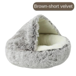 Pl&uuml;&uuml;sist Lemmiklooma Kassi Voodi &Uuml;mmargune Padi Maja 2 &uuml;hes Soe Kassi Korv Lemmiklooma Magamiskott Kassi Pesa Kennel V&auml;ikese Koera Voodi diameter 35cm gray