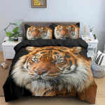 Tiiger Kiskjaloom Voodipesukomplekt Poistele T&uuml;drukutele &Uuml;heinimese Queen-suuruses Tekikott Padjap&uuml;&uuml;r Voodi Lapsed T&auml;iskasvanud Mood Kodutekstiil 70x133cm 2pcs black