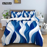 Geomeetrilise mustriga tekikott, kuninganna suuruses, punaste ja kollaste triipudega voodipesukomplekt, mikrokiust abstraktse kunsti teemaline tekikott lukuga 140x200cm 3pcs