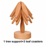 4 TK puukujundusega alus Puidust naelad Dekoratiivne p&otilde;letusvastane kuumakindel lauamatt Alusealused Puidust lauamatid 22.5x10CM