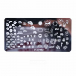 Letters K&uuml;&uuml;nte stantsimisplaadid Lillemuster Nail Art tempel &Scaron;abloon K&uuml;&uuml;nte Art T&ouml;&ouml;riistad Maalimine K&uuml;&uuml;nte