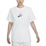 Nike Sportswear Artist Collection Lillelise logoga graafiline &uuml;mmarguse kaelusega t-s&auml;rk Naiste t-s&auml;rgid Valge HF4684-133 S