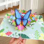Suurep&auml;rane 3D-liblikas h&uuml;pikaknakaart Parimate soovidega Daisy Postkaart Ornament Kutsed &Otilde;nnitluskaart T&auml;nup&uuml;ha