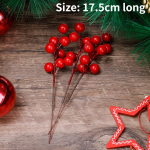 1/20 tk Kunstmarjad J&otilde;ulukaunistus Punased Marjaoksad J&otilde;ulupuu Peo Kodu Lauakaunistused Punaste Viljadega P&auml;rg 1PCS