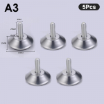 5 tk Terasm&ouml;&ouml;bli jalad libisemisvastase alusega lauakapi jalapadi reguleeritav