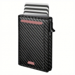 Meeste &auml;rikott mitme kaardipesa magnetkinnitusega RFID-blokeering reisikott kaardihoidja kaardipakk Carbon Fiber Black