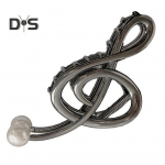 Juukseklamber Muusikanoodi Kuju Kunstp&auml;rl Juukseklamber Peanupp Du&scaron;i Juukseklamber Dekoratiivne Juukseaksessuaar kuldne