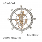 Creative Alloy Full Drill Rool Ankur Pross Navy Style Peen meeste R&otilde;ivad Pross Ornament Pin