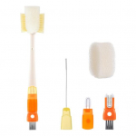 Rippava disainiga Youshengi puhastushari 5-&uuml;hes Multifunktsionaalne tassihari Kokkupandav majapidamises kasutatava k&auml;snaga puhastushari oranž