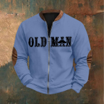 Meeste Retro Casual gradienttr&uuml;kiga kampsun XL sinine