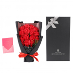 18 tk Kunstlik Roosi&otilde;is Realistlikud Roosid Kimp Kunstlill Plastikust V&otilde;ltsroosid Valentini jaoks Bright Red