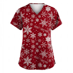 Naiste moodsad V-kaelusega l&uuml;hikeste varrukatega t&ouml;&ouml;r&otilde;ivad, taskutega, tr&uuml;kitud topid L