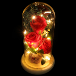 Klaasroos Kunstlilled Kuppelkaunistused V&otilde;luv Simulatsioon Kingitus Borosilikaatklaasist Kate Ornament Ema Roosid 20x9x9cm punane
