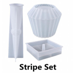 3 t&uuml;&uuml;pi laualambi silikoonvorm isetehtud kristalltilga liimivorm Teemandikujuline v&auml;ike laualambi pliiatsihoidja hoiuvorm Stripe Set