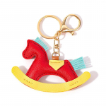 Kiikhobuse nahast ripats K&auml;sitsi valmistatud nahast roheline hobusekott v&otilde;tmehoidja poni kaunistus ripats isetegemise kott Aksessuaarid punane