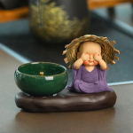 Loominguline ja armas &otilde;lgk&uuml;bar munk Zen aroomiteraapia pliit t&ouml;&ouml;laua kaunistus sandlipuu agarpuu viirukist sisestusiste