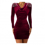 Naiste &otilde;htukleit Irrgular, poolitatud &auml;&auml;ris, plisseeritud Slim Fit, pits V kaelusega varrukateta pikkade varrukatega, &uuml;he &otilde;laga, litriga peo&otilde;htu S punane