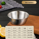 304 roostevabast terasest k&auml;epidemega Korea riisiveini kauss, kollane grill-/Kimchi kauss kuuma ja k&uuml;lma veini jaoks. 201, handleless, small size 10cm h&otilde;be