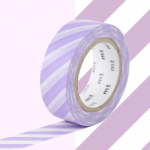 Masking tape &agrave; rayures - Lilas - 1,5 cm x 7 m