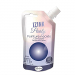 Peinture - Izink - Pearly - Bleu &eacute;lectrique - 80ml - Nacr&eacute; - Acrylique sinine
