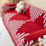Paks Chenille tekk Klassikaline must triip Diivanitekk Suvine diivan Libisemiskindel tekk Kontori uinaku sall Padi Diivanikatted 180x90cm