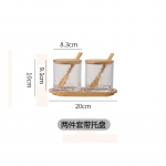 K&ouml;&ouml;gimaitseainete purkide komplekt Haamriga mustriline klaasist maitseainekarp bambusest ja puidust kaanega Soola purk Piprapulbri purk V&uuml;rtsipurgid