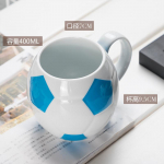 Jalgpalli disain Keraamiline Personaliseeritud Veetass Vastupidavad Kruusid Kohvitass 401-500ml sinine