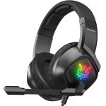 K19 ruumilise heliga m&auml;nguk&otilde;rvaklapid peakomplekti m&auml;ngija USB juhtmega k&otilde;rvaga k&otilde;rvaklapid RGB m&auml;ngija PS4 PS5 Xboxi seeria m&auml;ngijatele 21*18.5*10cm must
