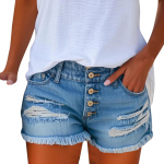 &Uuml;hev&auml;rvilised perforeeritud taskutega l&uuml;hikesed p&uuml;ksid Naiste teksad L