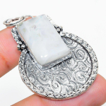 Rainbow Moonstone Handmade 925 Sterling Silver Jewelry Pendant 2.09 i9c83