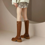 Vintage Talvine Punkstiil Naiste P&otilde;lvek&otilde;rgused Saapad Mood R&uuml;&uuml;tli Pikad Poolsaapad Disainer Paksud Kontsad Botas De Mujer 35