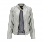 2020. aasta kevad/s&uuml;gis naiste suure suurusega p&uuml;stkraega PU-nahast jakk XXXXL hall v&auml;rv