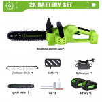 ONEGREEN 6000W 12-tolline harjadeta elektriline kettsaag juhtmeta akusaag aia puidut&ouml;&ouml;tlemise t&ouml;&ouml;riist Makita 18V akule 2 Battery-EU