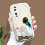 Armas koomiksimustriga kreemjas tekstuuriga korpus Lainelise servaga pehme silikoonkaanega telefoni&uuml;mbris Huawei Honor Infinix Tecno iPhone'i jaoks Infinix Smart 8 HD valge