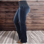Moodsad k&otilde;rge v&ouml;&ouml;kohaga kitsad teksap&uuml;ksid naistele Kevadised Elastsed Mitme N&ouml;&ouml;biga Kergelt Laienevad Denim P&uuml;ksid Ameerika Stiilis Venivad Skinny Jeansid S tumesinine v&auml;rv