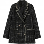 S&uuml;gis ja Talv Uus Naiste Vaba Ruuduline Villane Jakk V&auml;ike L&otilde;hnav Tviid Kuulsuste Sisse&otilde;mblus V&auml;ike &Uuml;likond M