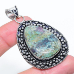 Ruby in Fuchsite Ethnic 925 Sterling Silver Jewelry Pendant 2.44 J8B64