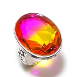 Bi-Color Tourmaline Handmade 925 Sterling Silver Jewelry Ring Size 7 b2g86