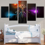 5 t&uuml;kki l&otilde;uendimaal DOTA 2 Invoker kodukaunistus elutoa jaoks Prinditud seinakunst M&auml;ng Plakat Kaasaegne kunstiteos Pildid Cuadros 20x35cm*2 20x45cm*2 20x55cm*1