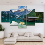 5 paneeli Maastik Braiesi j&auml;rv Alpid M&auml;ed L&otilde;uend Maali loodusmaja Plakatid ja tr&uuml;kised Seinapildid Kodukaunistus Ilma raamita 20x35cm*2 20x45cm*2 20x55cm*1