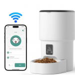 4L WIFI Nupuga Automaatne Kassitoitja Intelligente Kasside ja Koerte Lemmikloomatoitja Nutikas Lemmikloomakassitoidu Automaatne Jaotur Lemmikloomatoitja(Ei sisalda 5V 1A pistikut) valge