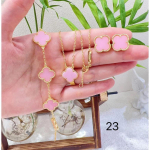 4-osaline ehtekomplekt Uus &Otilde;nnelik Nelileheline Ristik K&auml;ev&otilde;ru Kaelakee K&otilde;rvar&otilde;ngaste Komplekt