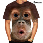 Funny Kiss Monkey Lip Graphic T-s&auml;rk meestele Riietus 3D Spoof Gorilla Orangutan Prinditud T-s&auml;rk Unisex l&uuml;hikeste varrukatega T-s&auml;rk S
